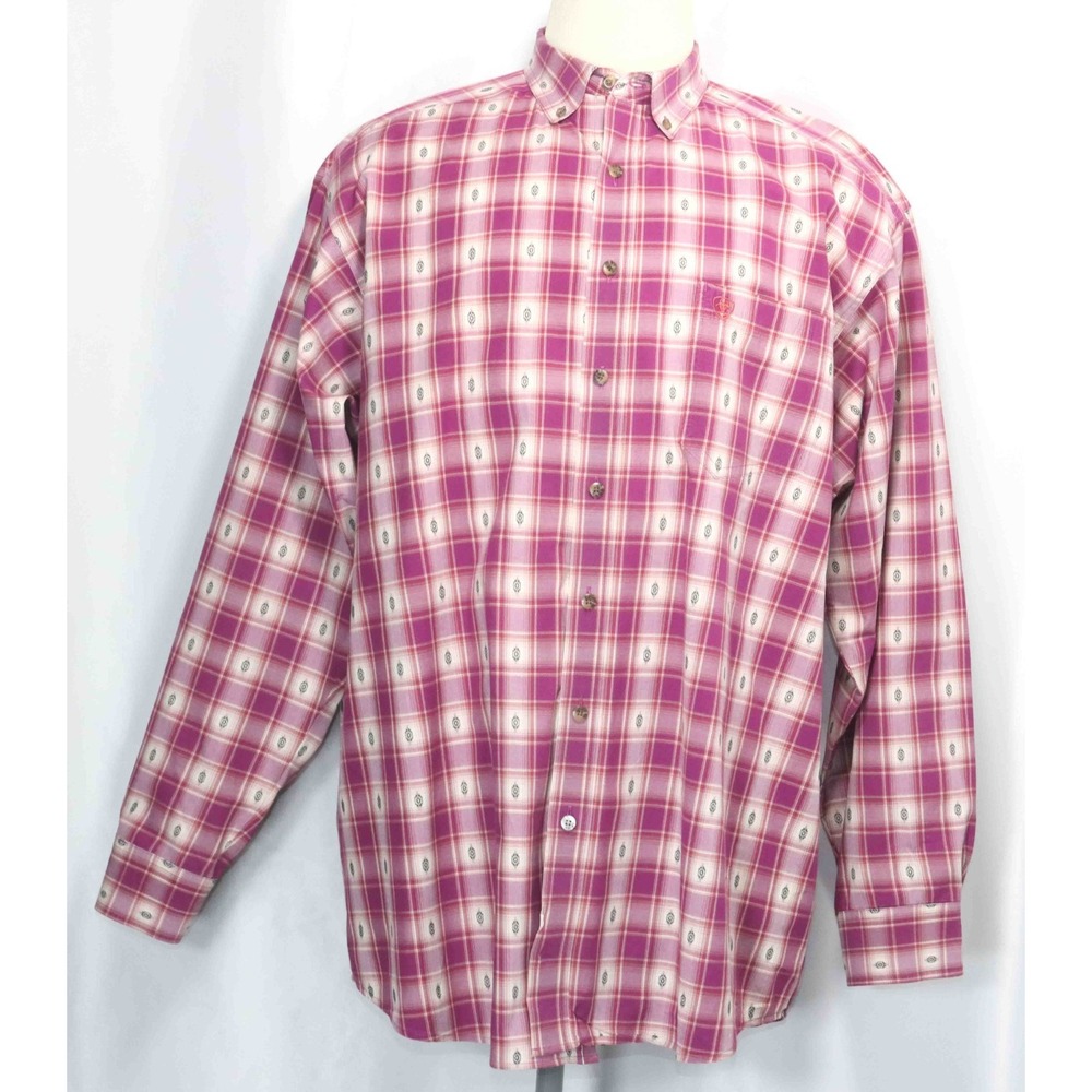Ariat WF Seamus FTD Terra‎ Rouge L/S Classic Fit Check Western Shirt Mens Sz 2XL